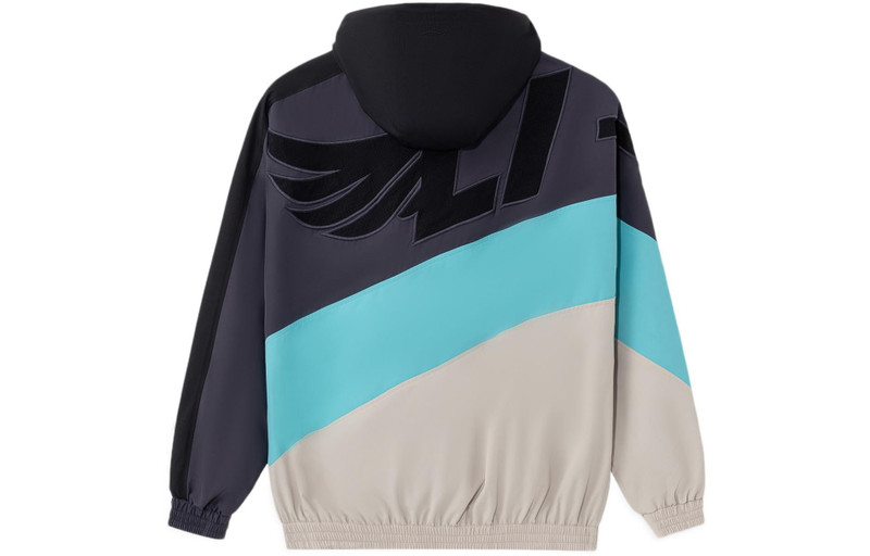 Li-Ning Li-Ning Logo Print Gore-Tex Sport Hoodie 'Black Blue Beige' AFDS031-4 outlook
