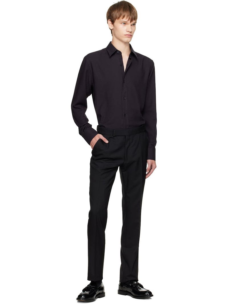 TOM FORD Black Super Plain Weave Dyllan Trousers outlook