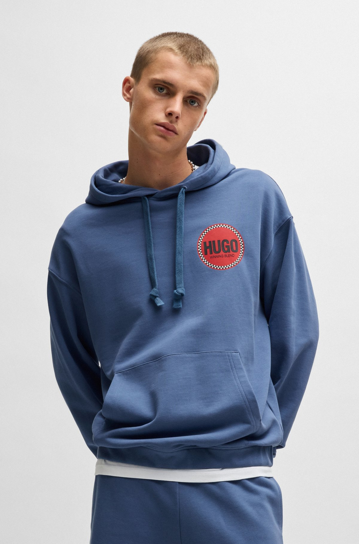 COTTON-TERRY RELAXED-FIT HOODIE WITH LOGO PRINTS - 2