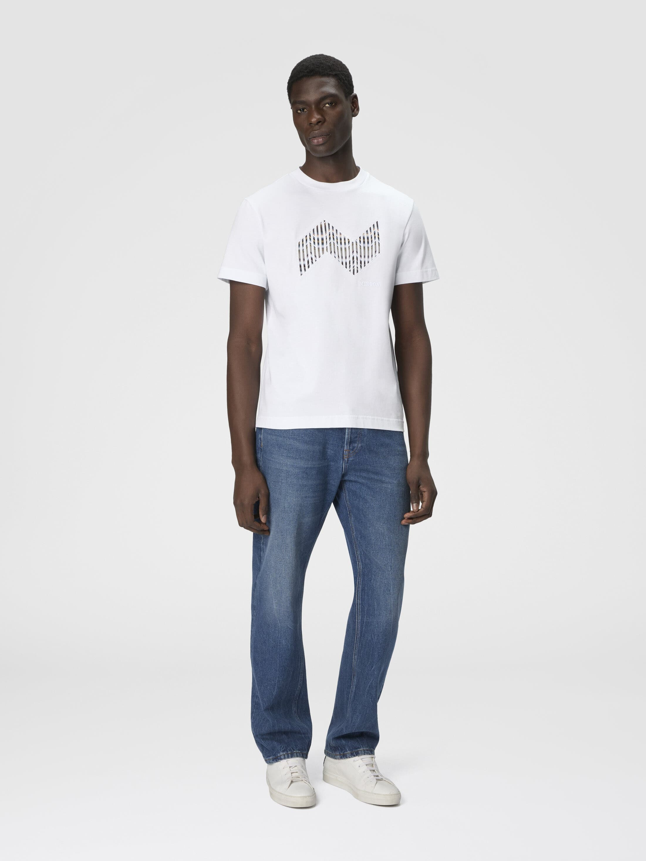 Missoni Short Sleeve T-shirt With Geometric Zigzag Insert And Logo in Multicoloured at Nordstrom - 2
