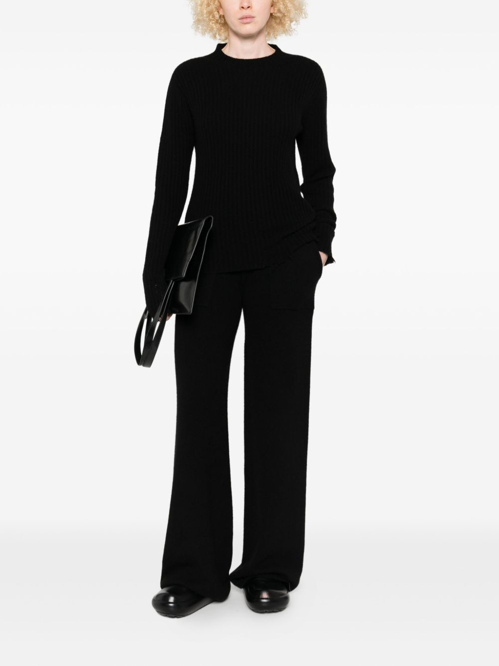 ribbed frayed-edge jumper - 2