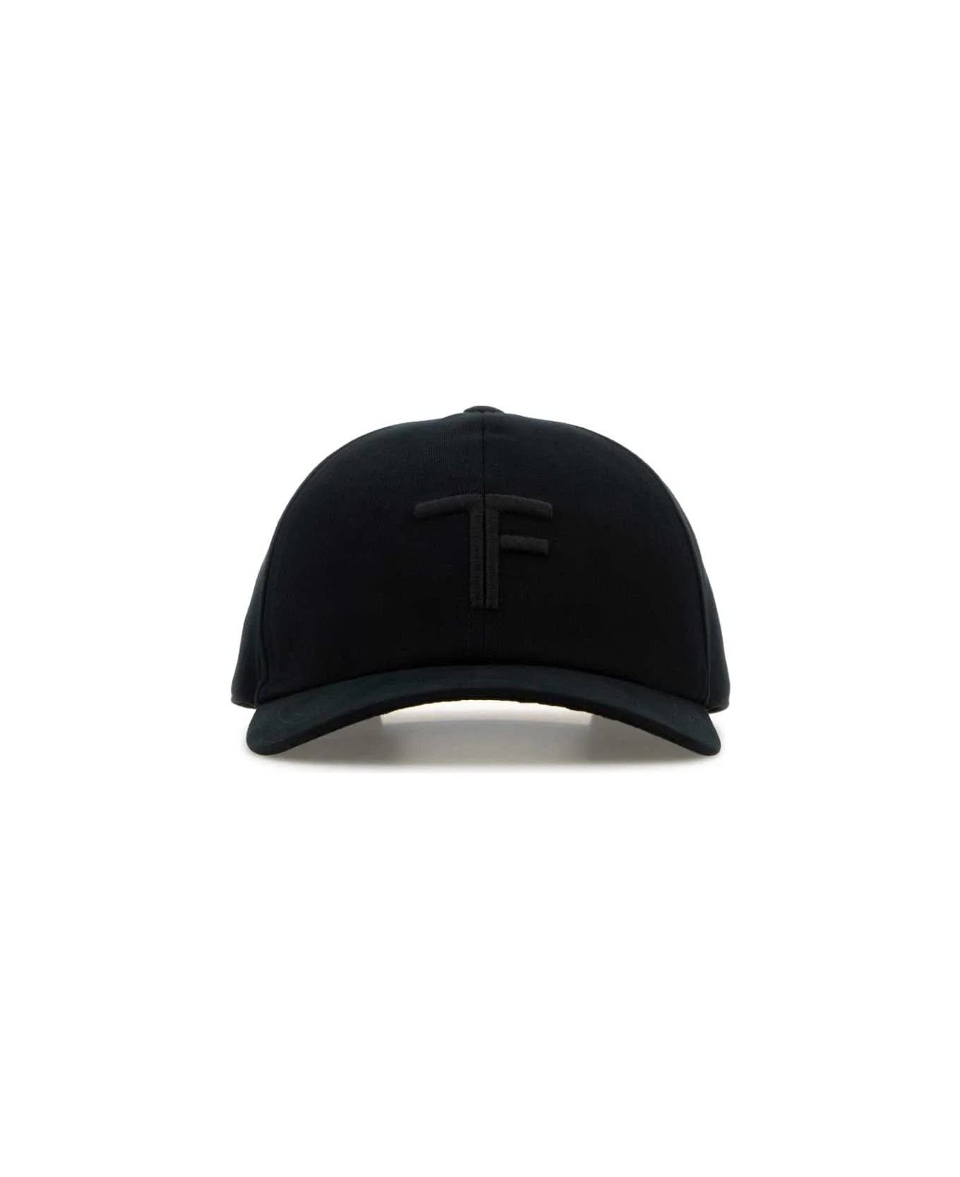 Black Cotton Baseball Cap - 1