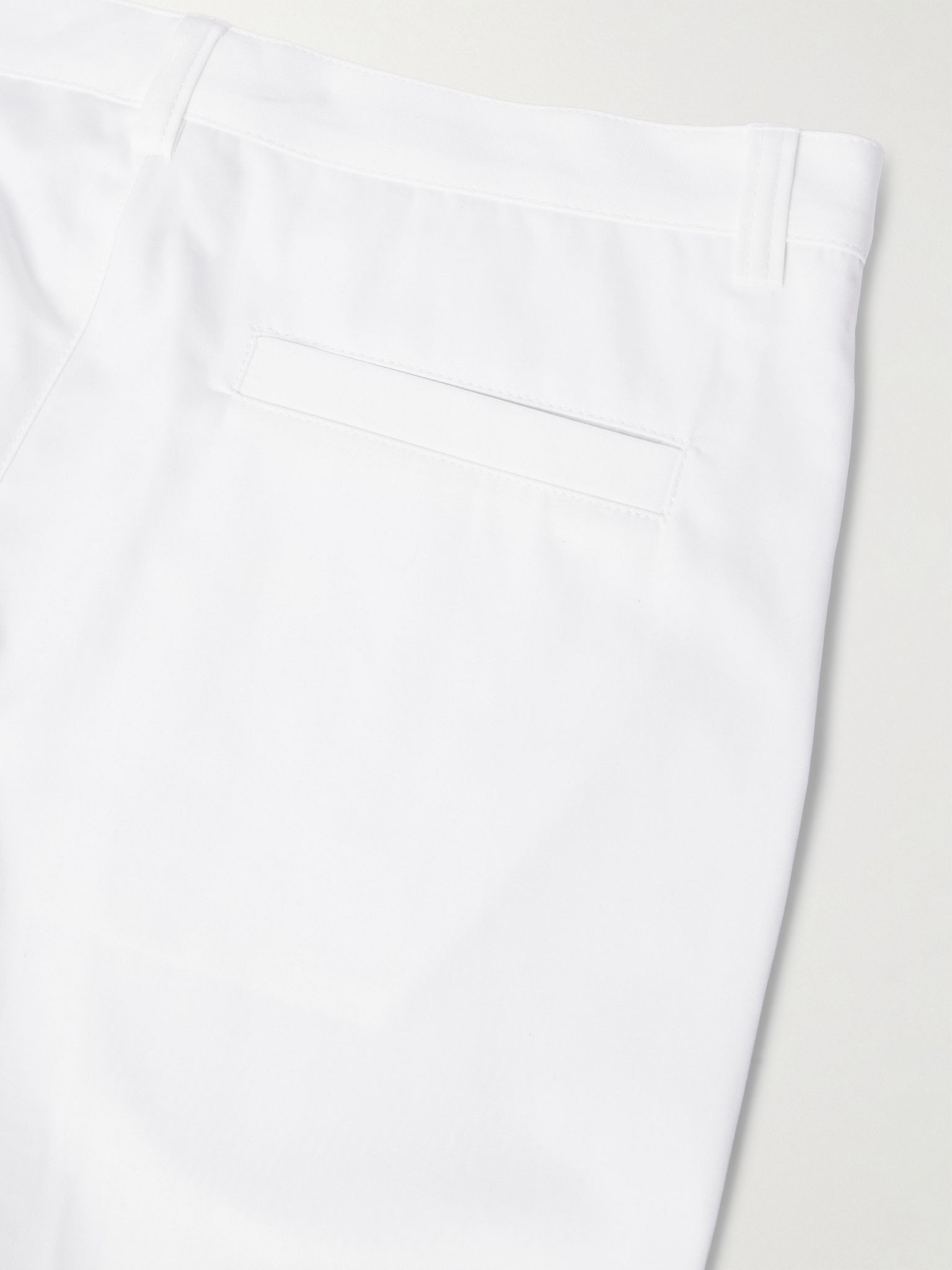 Straight-Leg Pleated Cotton Trousers White - 5
