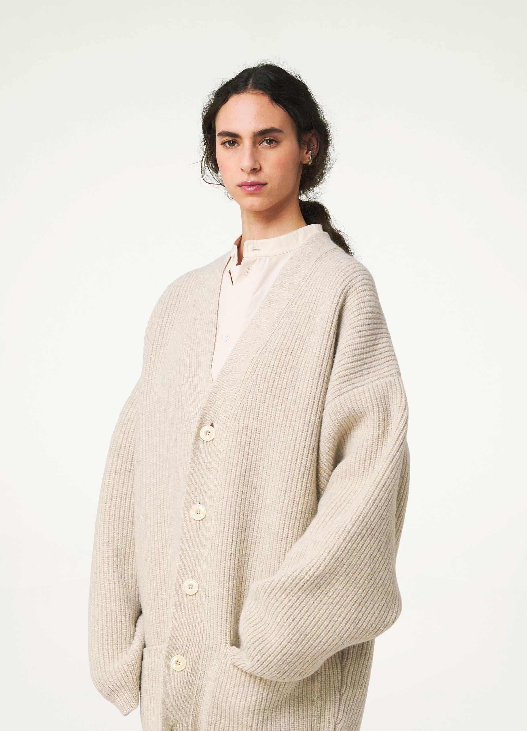 Lemaire FELTED CARDIGAN COAT SHETLAND | REVERSIBLE