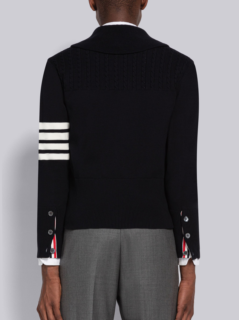 Jersey Stitch 4-Bar Shawl Collar Cardigan 3