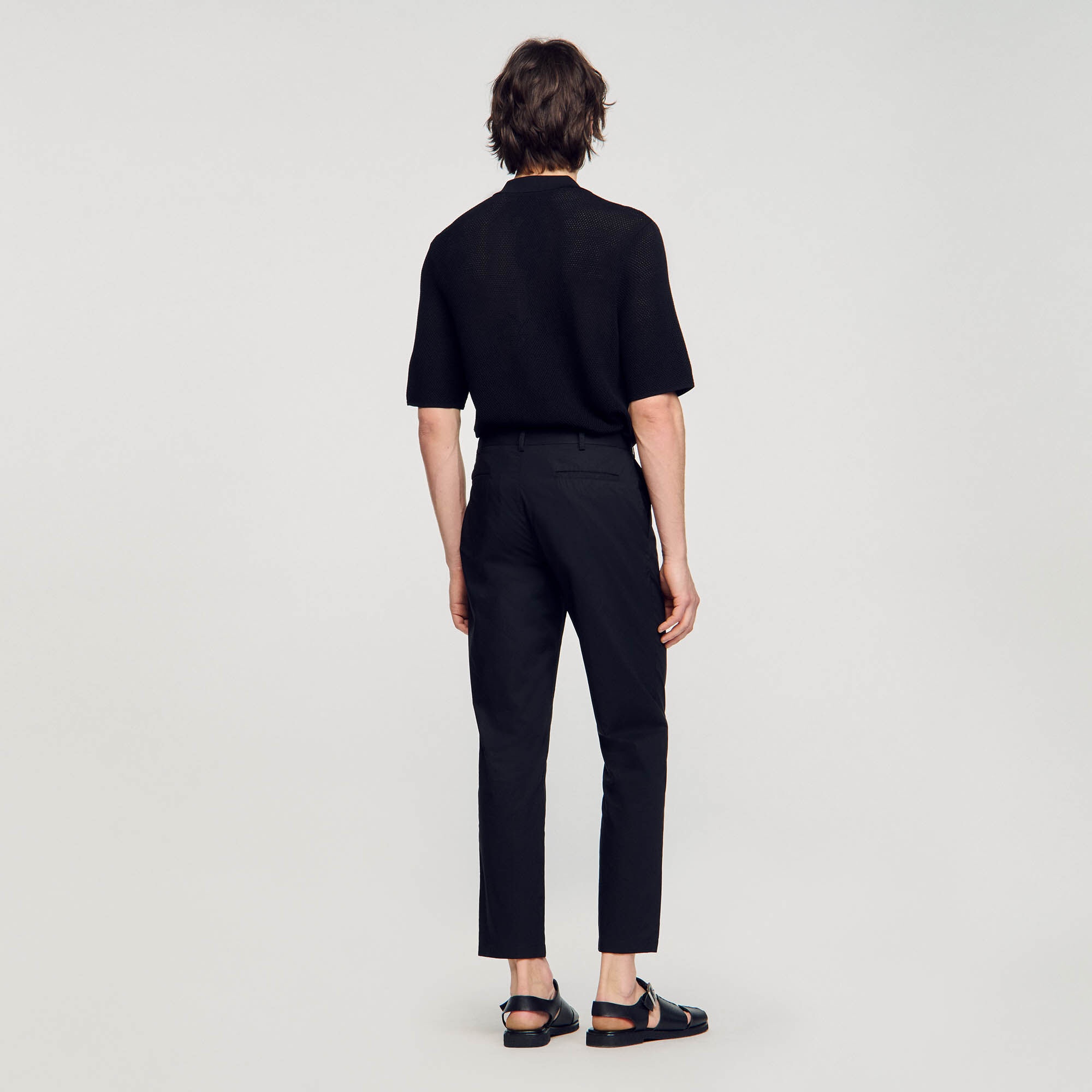 COTTON CARROT-CUT TROUSERS - 6