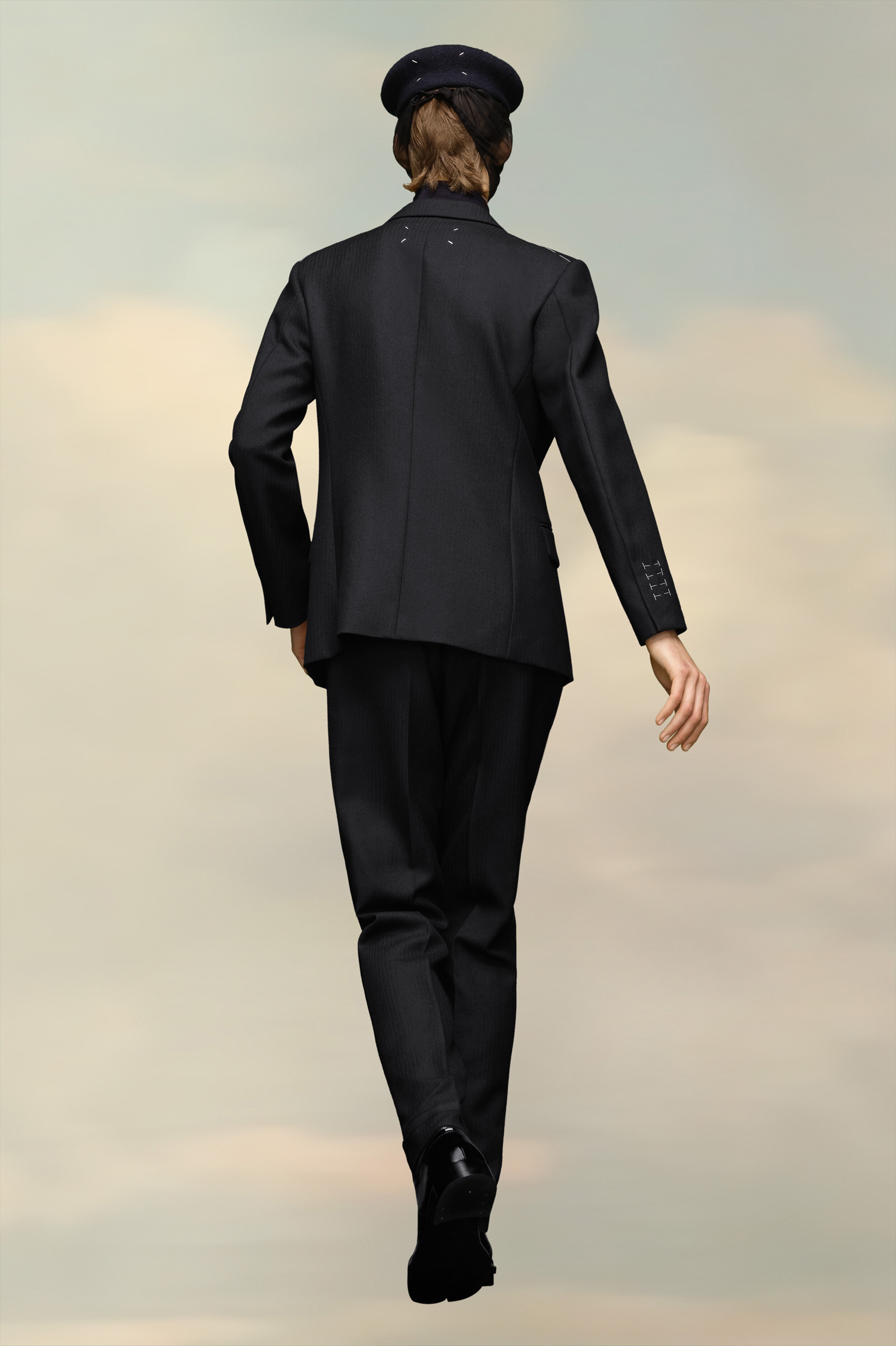 Wool Herringbone Trousers - 5