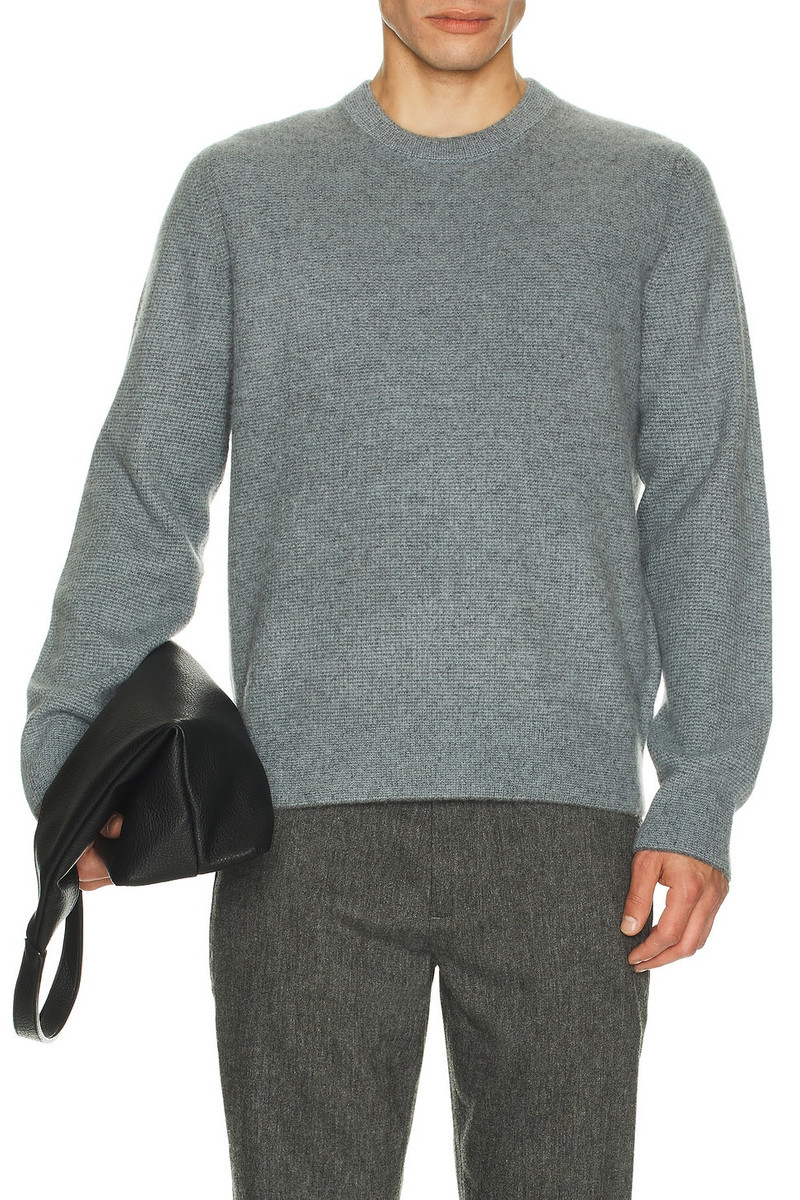 Vince Cashmere Thermal Crewneck Sweater in Parlor Blue outlook
