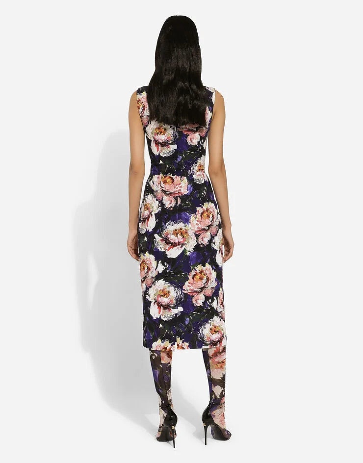 Cady Sheath Dress with Peony Print - 3