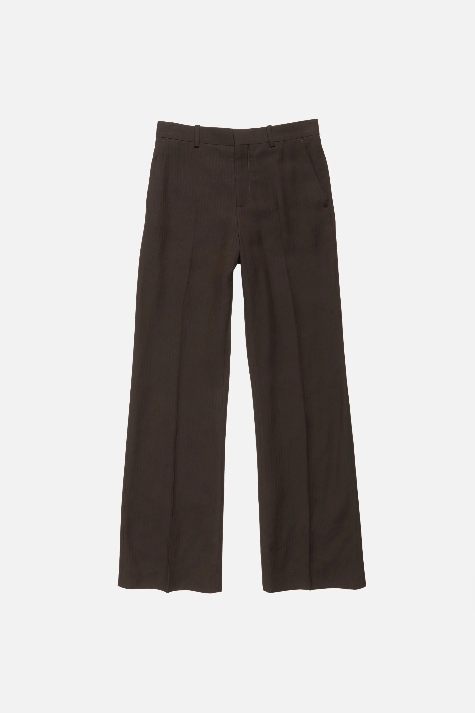 Tailored herringbone trousers - Chocolate brown - 1