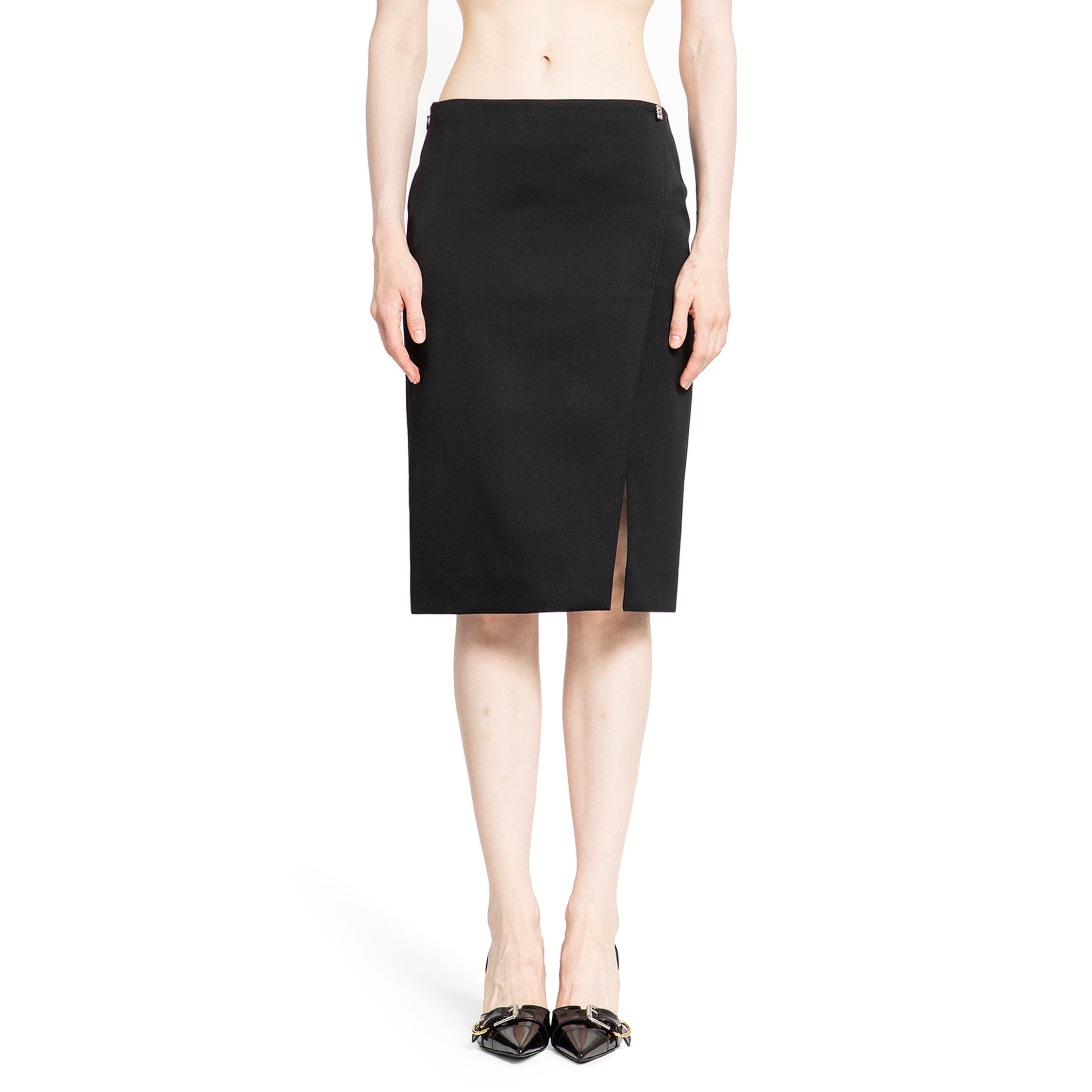 スカート GIVENCHY Woman Skirt Black BW40V615CT 001 Givenchy Skirt With Open Side - Black - Women | BW40V615CT001