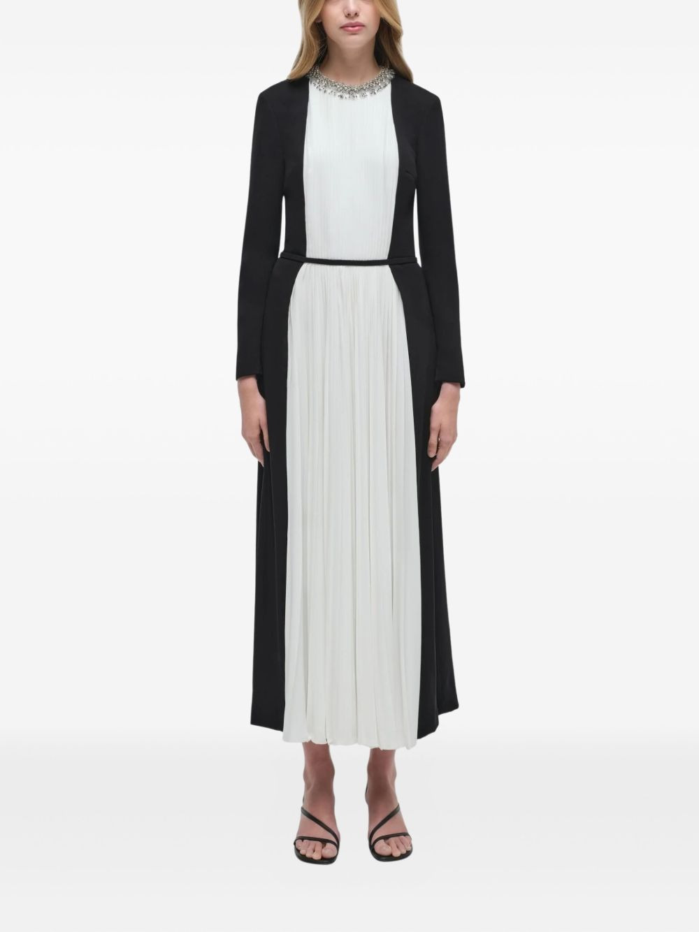 embellished pleated midi day dress - 2