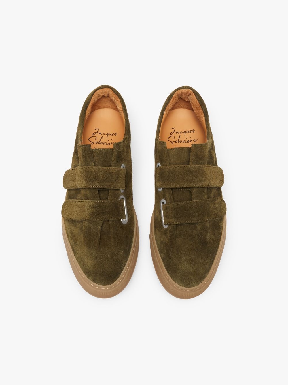 JACQUES SOLOVIÈRE KAHKI SUEDE VELCRO® SNEAKERS - 3