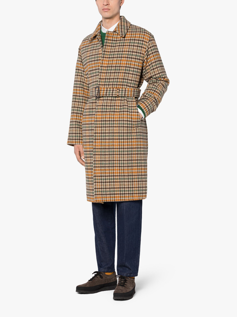 MILAN BEIGE CHECK WOOL COAT 4