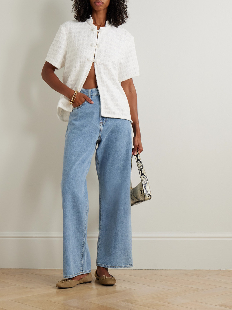 LIBEROWE Hetty Checked Cotton-blend Bouclé-tweed Shirt outlook