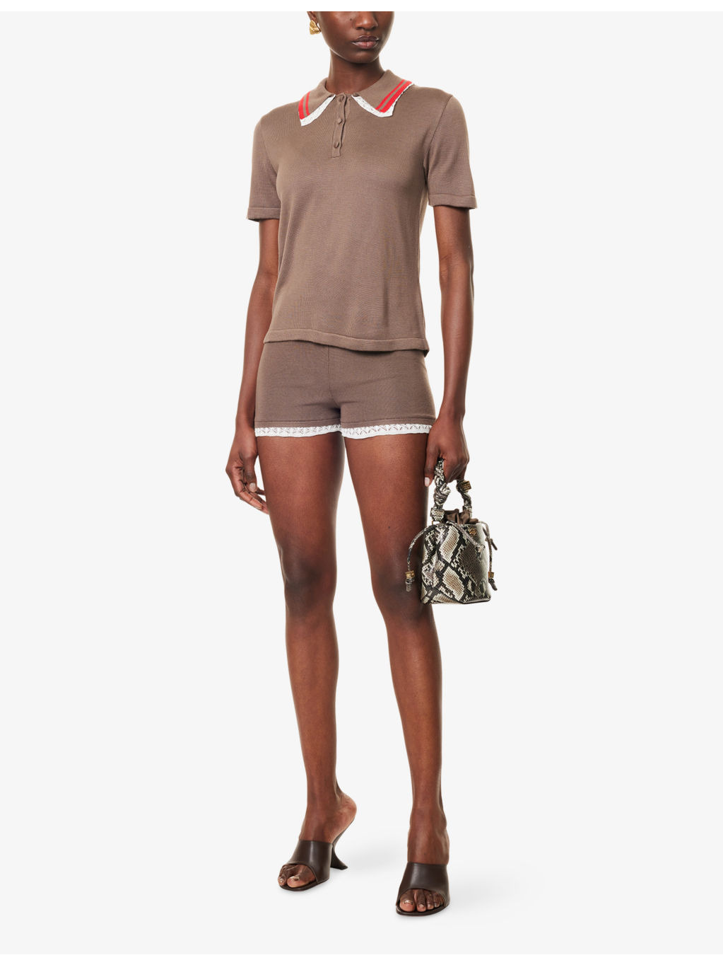 Marthe Lace-Embroidery Knitted Shorts - 2