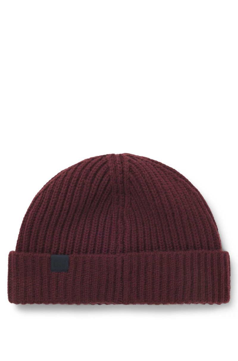 BECKHAM X BOSS BEANIE HAT IN VIRGIN WOOL AND CASHMERE 1