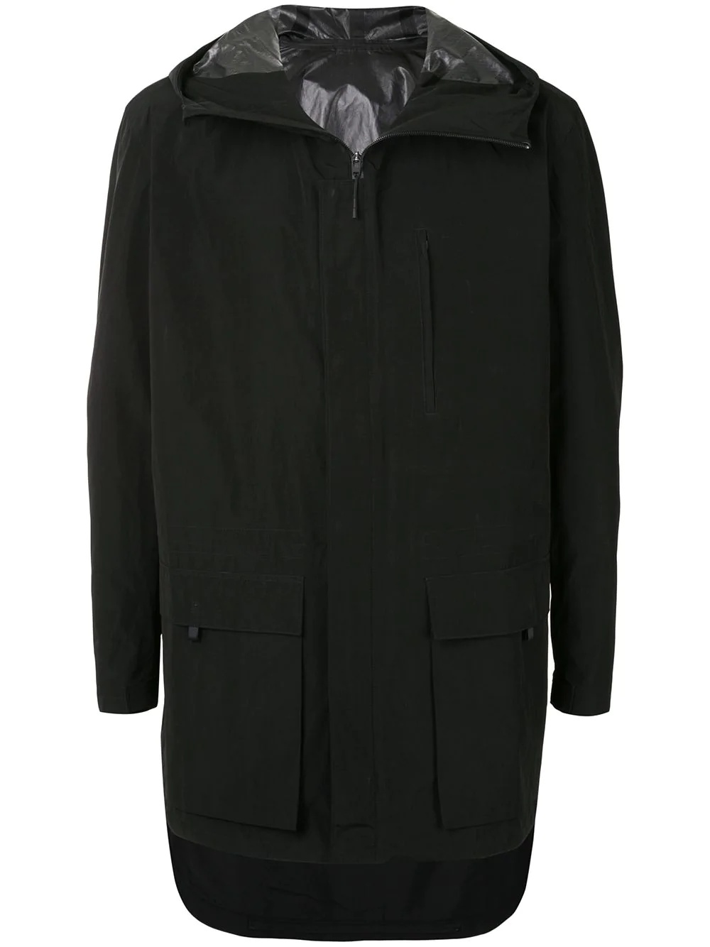 asymmetric hooded jacket - 1