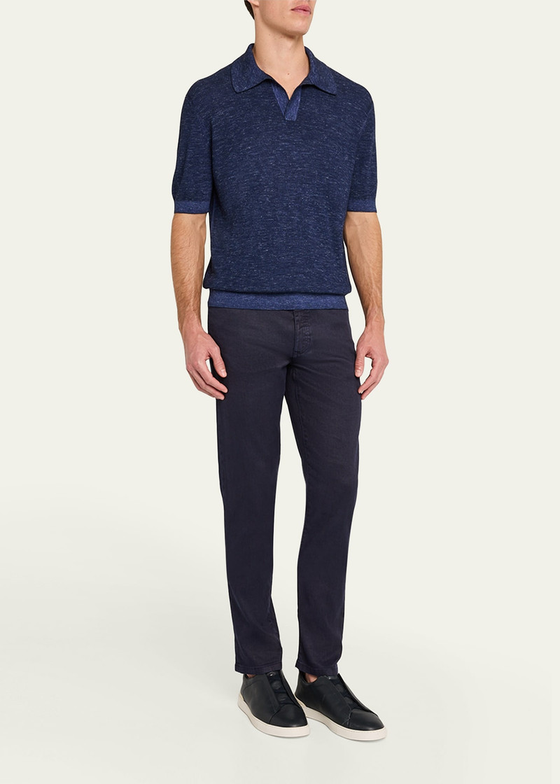 ZEGNA Men's Comfort Linen and Cotton Five-Pocket Pants outlook