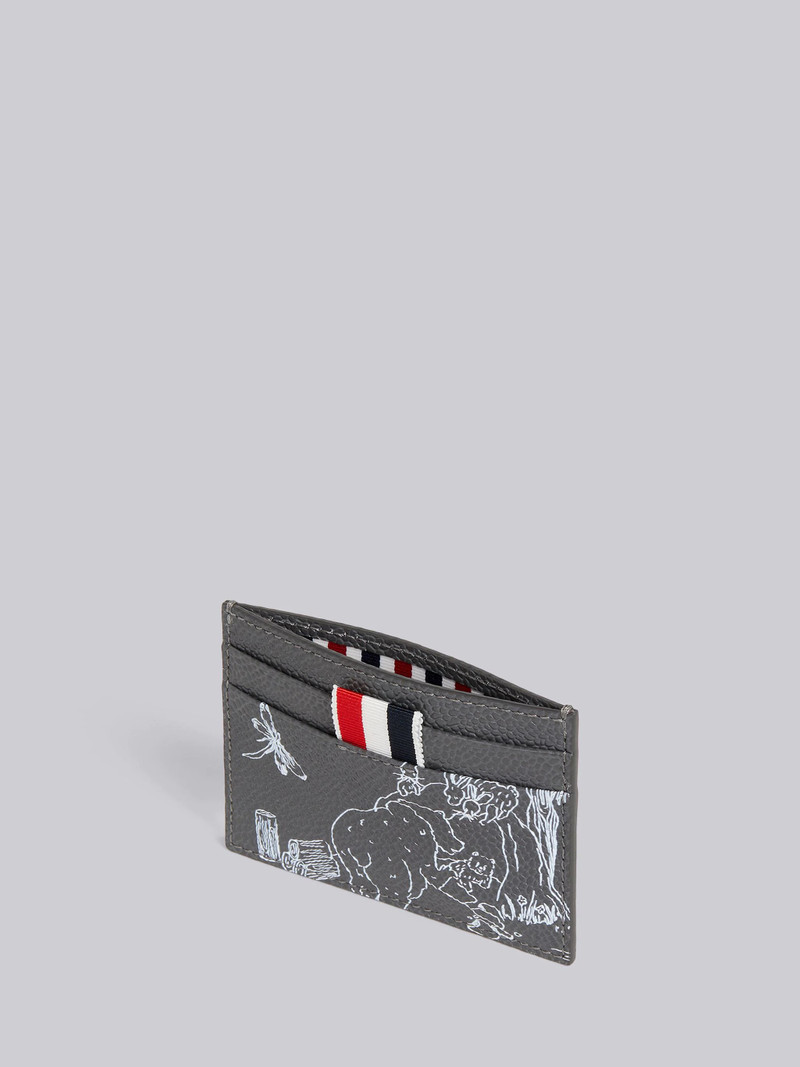 Dark Grey 3D Toile Print Caviar Double Sided Card Holder 3