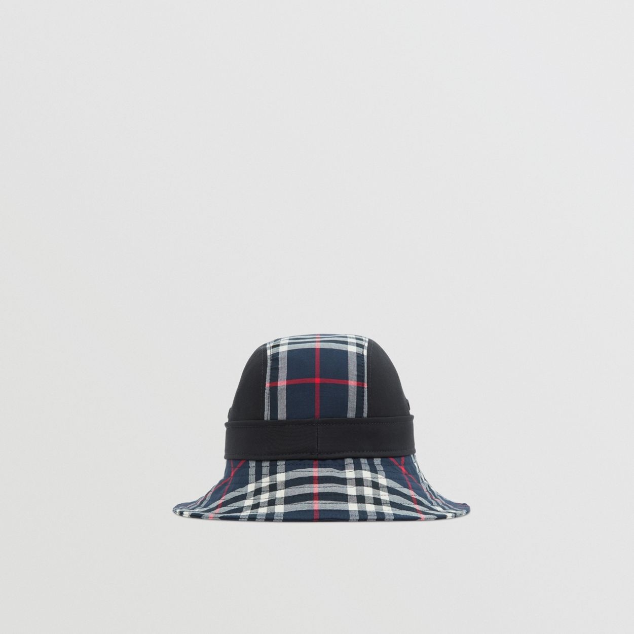 Vintage Check Panel Cotton Gabardine Bucket Hat - 4