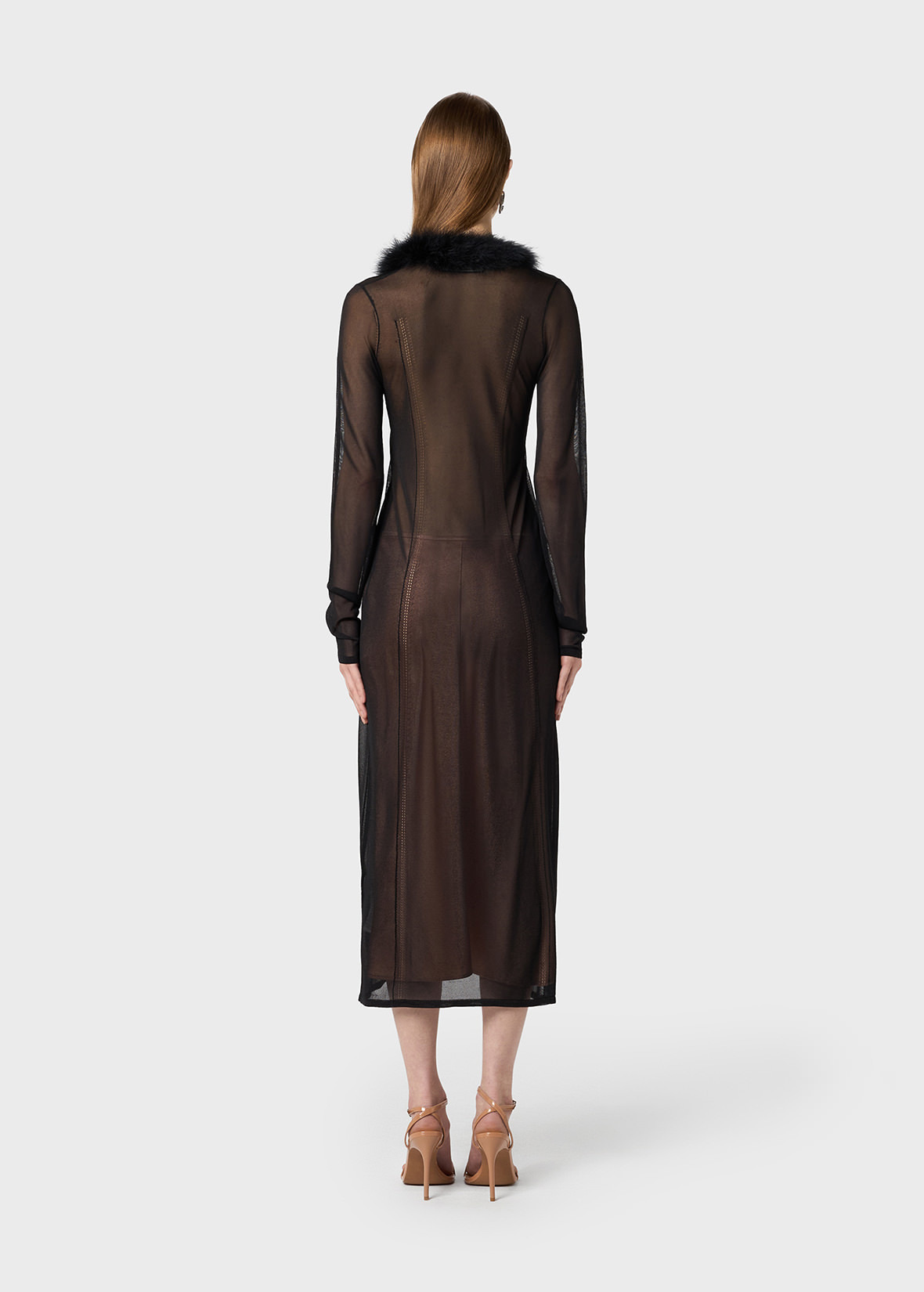 LONG CARDIGAN WITH FEATHERS - 4