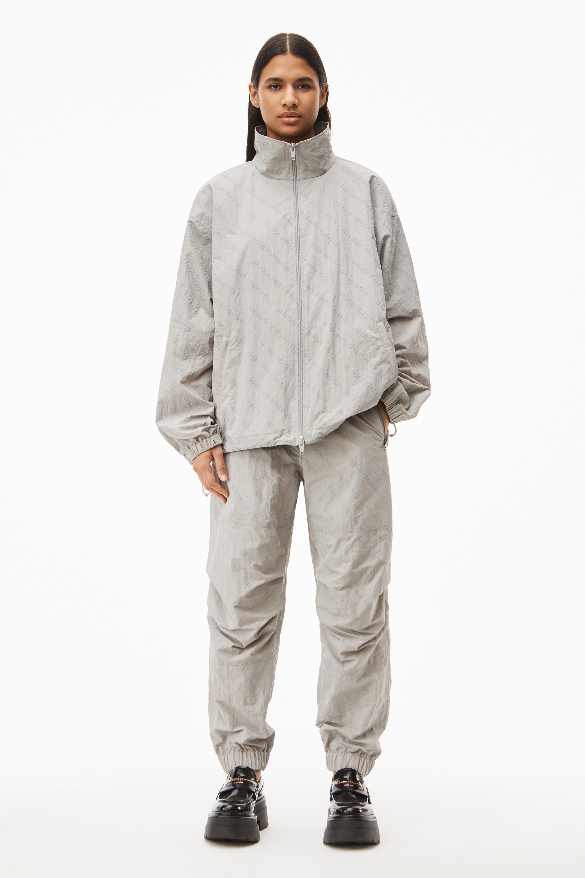 LOGO TRACK JACKET IN CRINKLE NYLON - 2