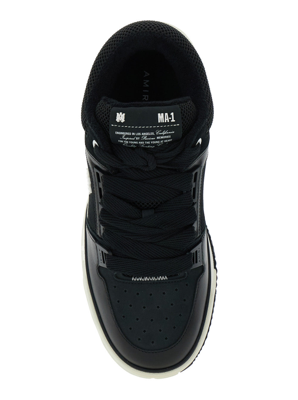 Amiri Men Black Low Top Sneakers With Logo Patch On The Tongue And Logo Lettering On The Heel In Lea - 4