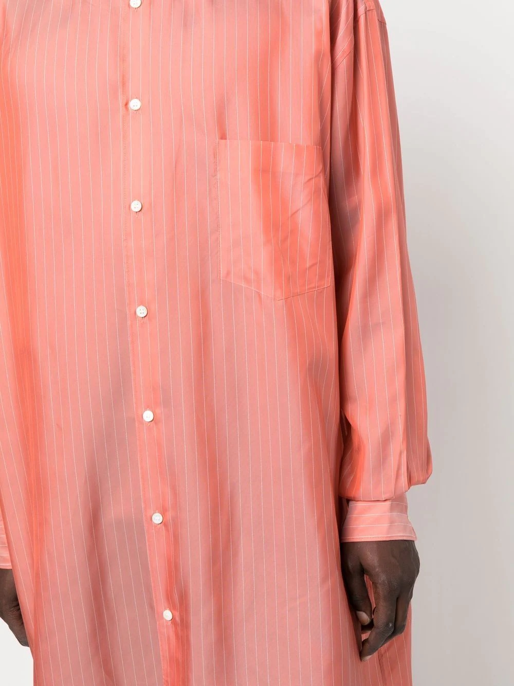 longline pinstripe shirt - 5