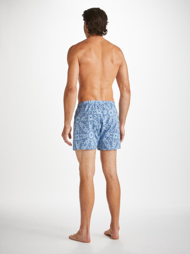 Men's Classic Fit Boxers Ledbury 69 Cotton Batiste Blue - 4