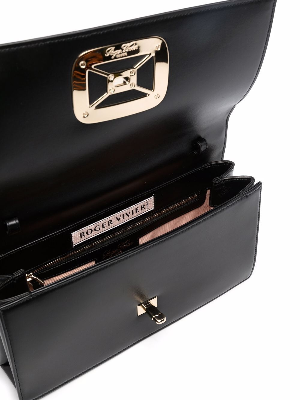 embossed-logo leather shoulder bag - 5