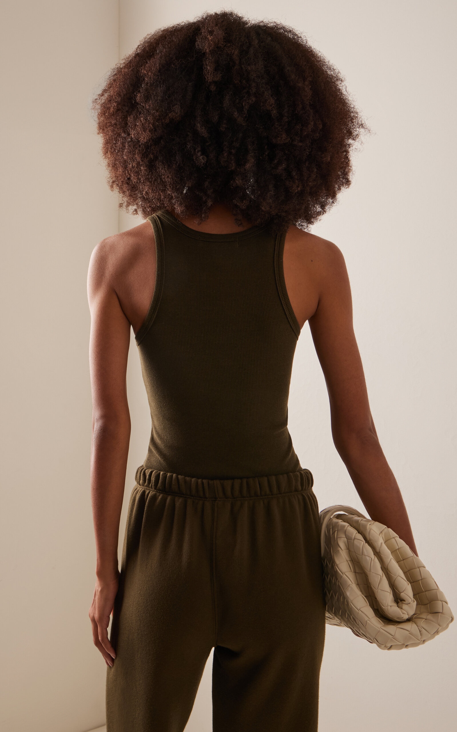 High-Neck Stretch Cotton-Modal Tank Top green - 4