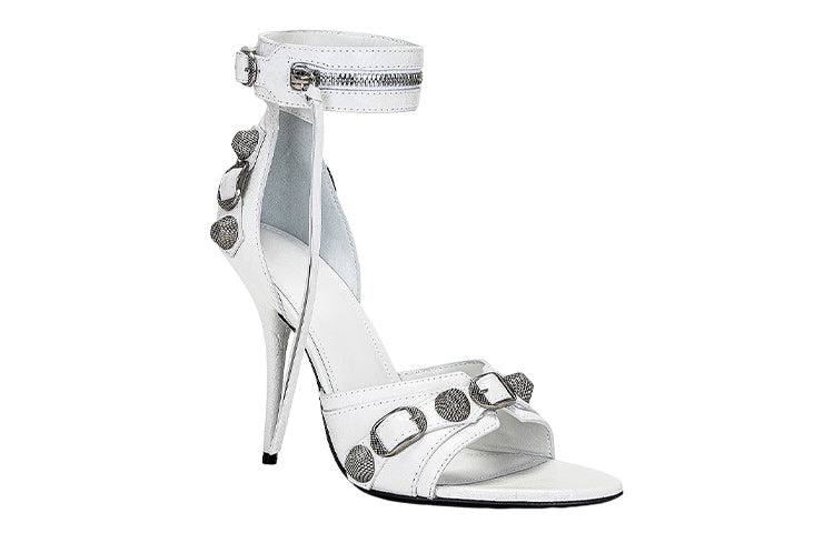 (WMNS) Balenciaga Cagole 110mm Sandals 'White Arena Lambskin' 743057WAD4E9081 - 2