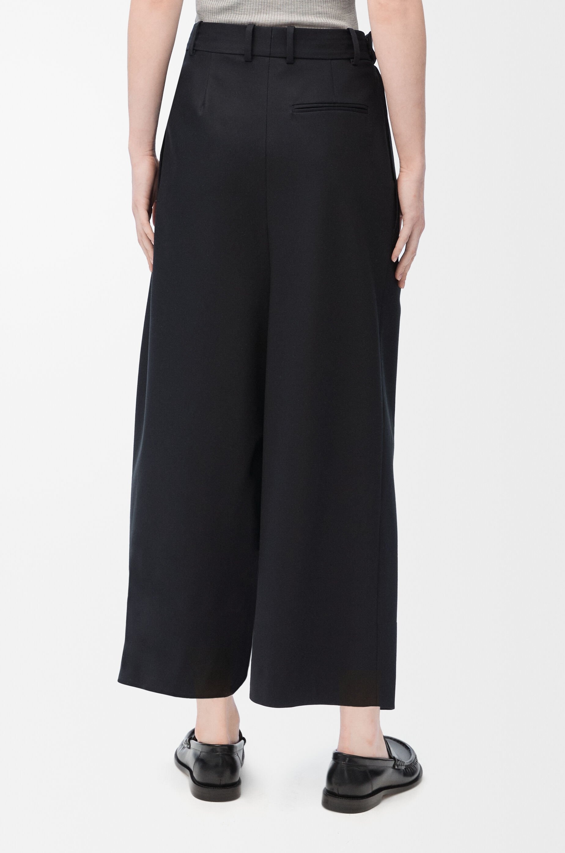 Cropped draped trousers in cotton and silk - 4