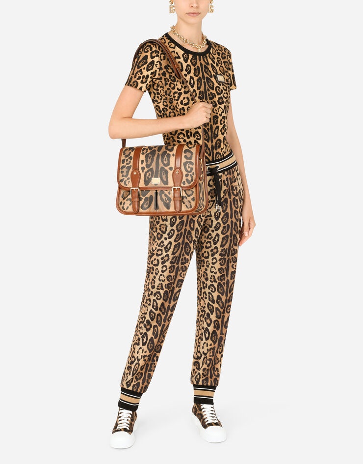 Leopard-print Crespo messenger bag with branded plate - 2