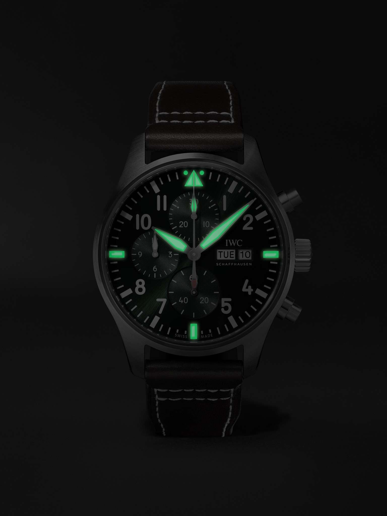 Pilot's Automatic Chronograph 43mm Stainless Steel and Leather Watch, Ref. No. IW378005 - 10