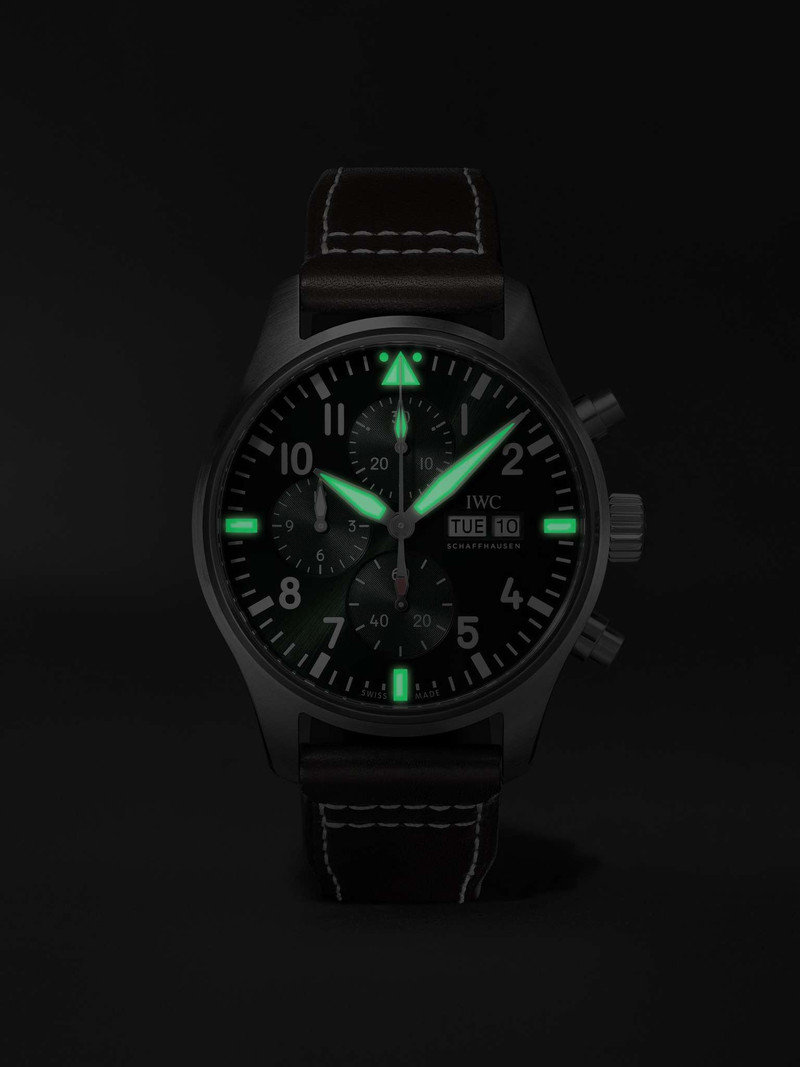 Pilot's Automatic Chronograph 43mm Stainless Steel and Leather Watch, Ref. No. IW378005 10