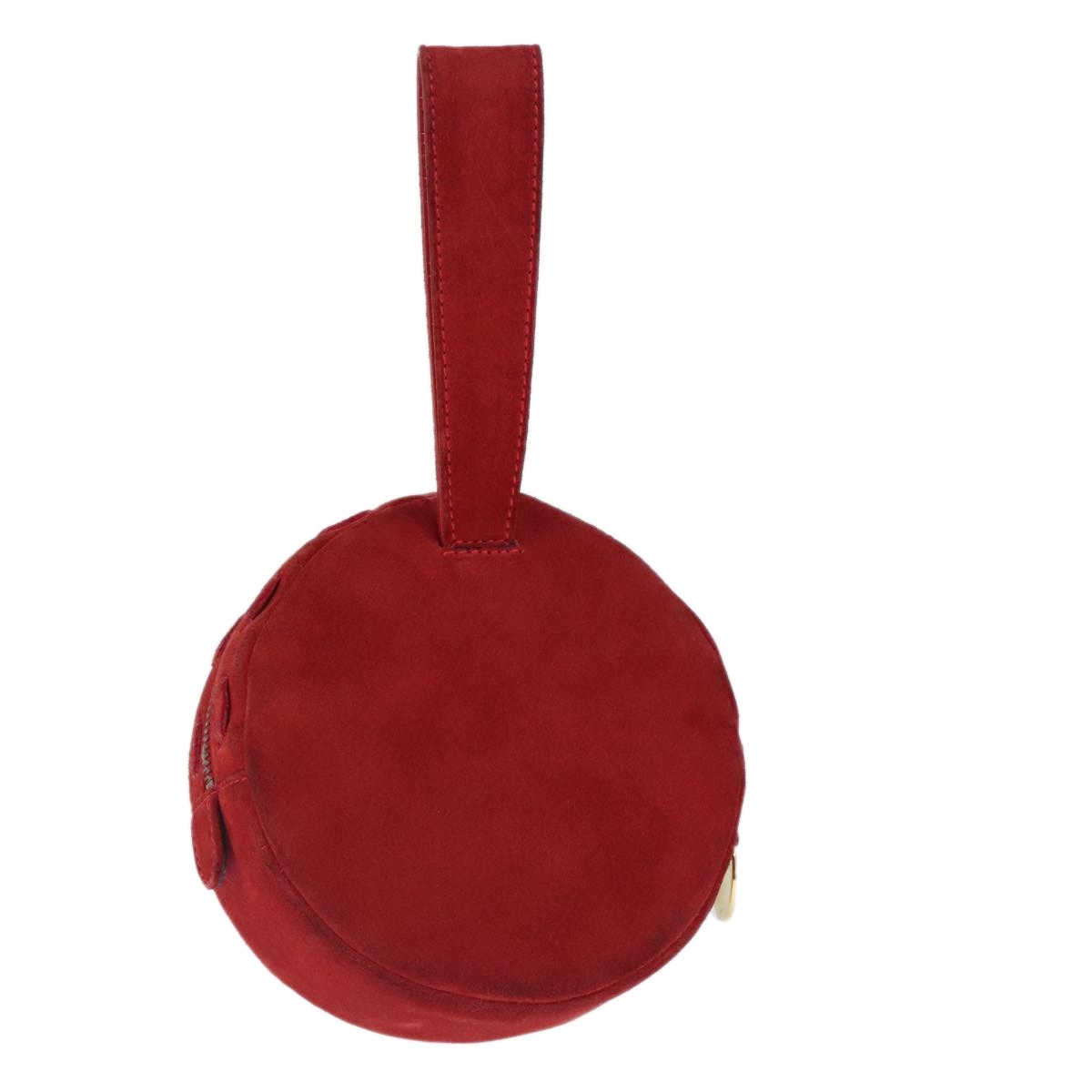 CELINE Hand Bag Suede Red Gold - 3
