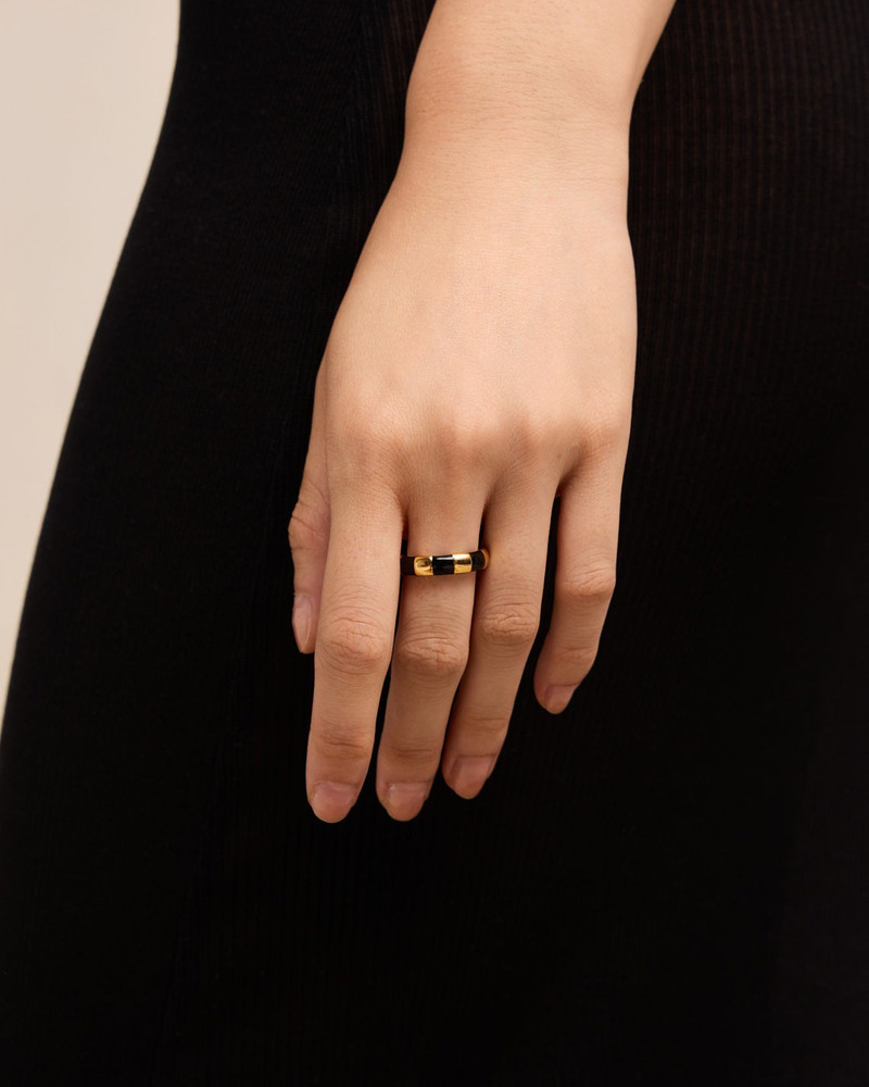 AMI Paris STRIPED AMI SIGNATURE RING outlook
