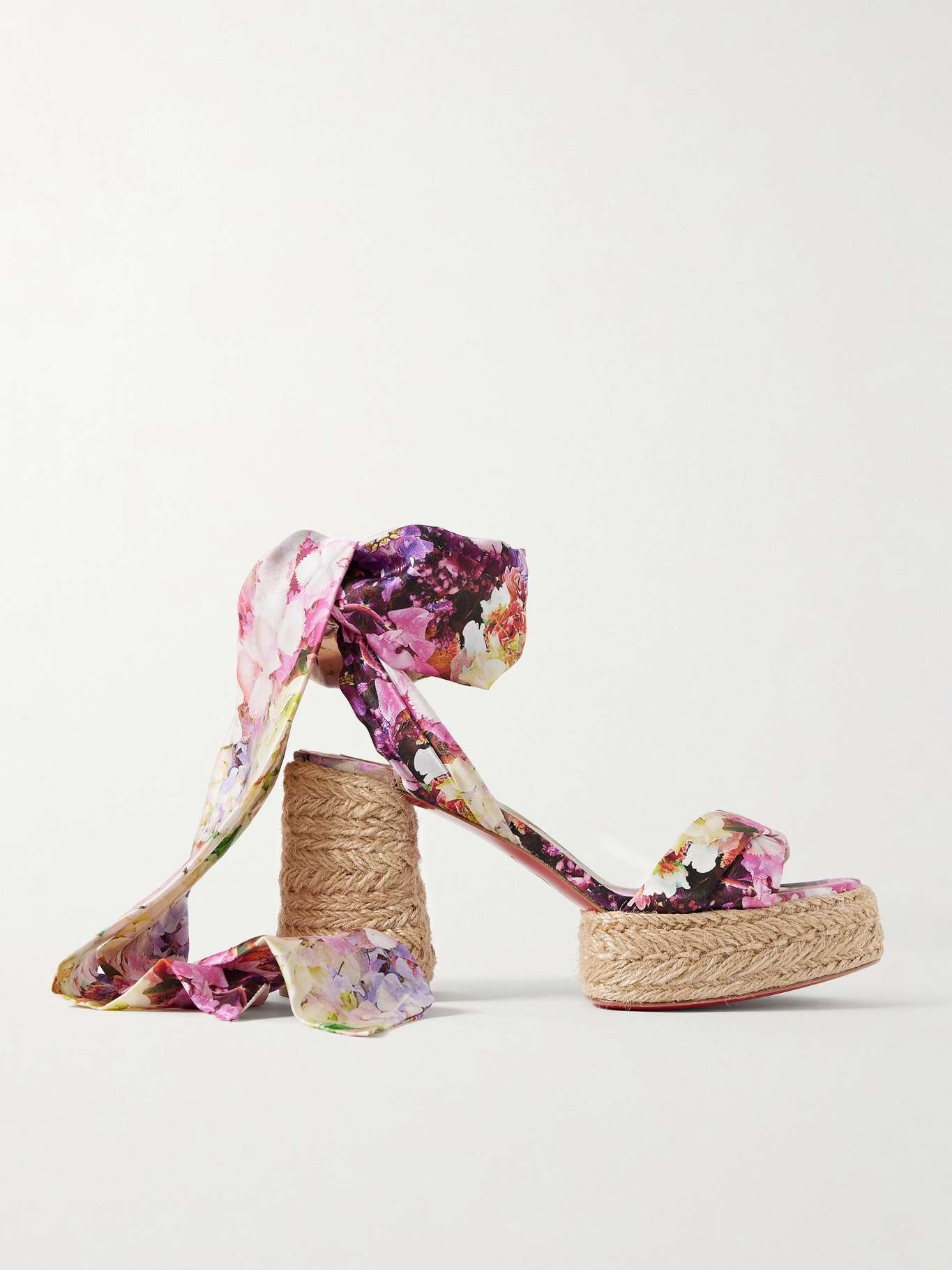 Mariza du Desert 95 floral-print satin espadrille platform sandals - 1