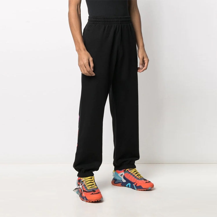 Men's Off-White FW21 Adornment Sports Pants/Trousers/Joggers Black OMCH029R21FLE0011032-1 - 5