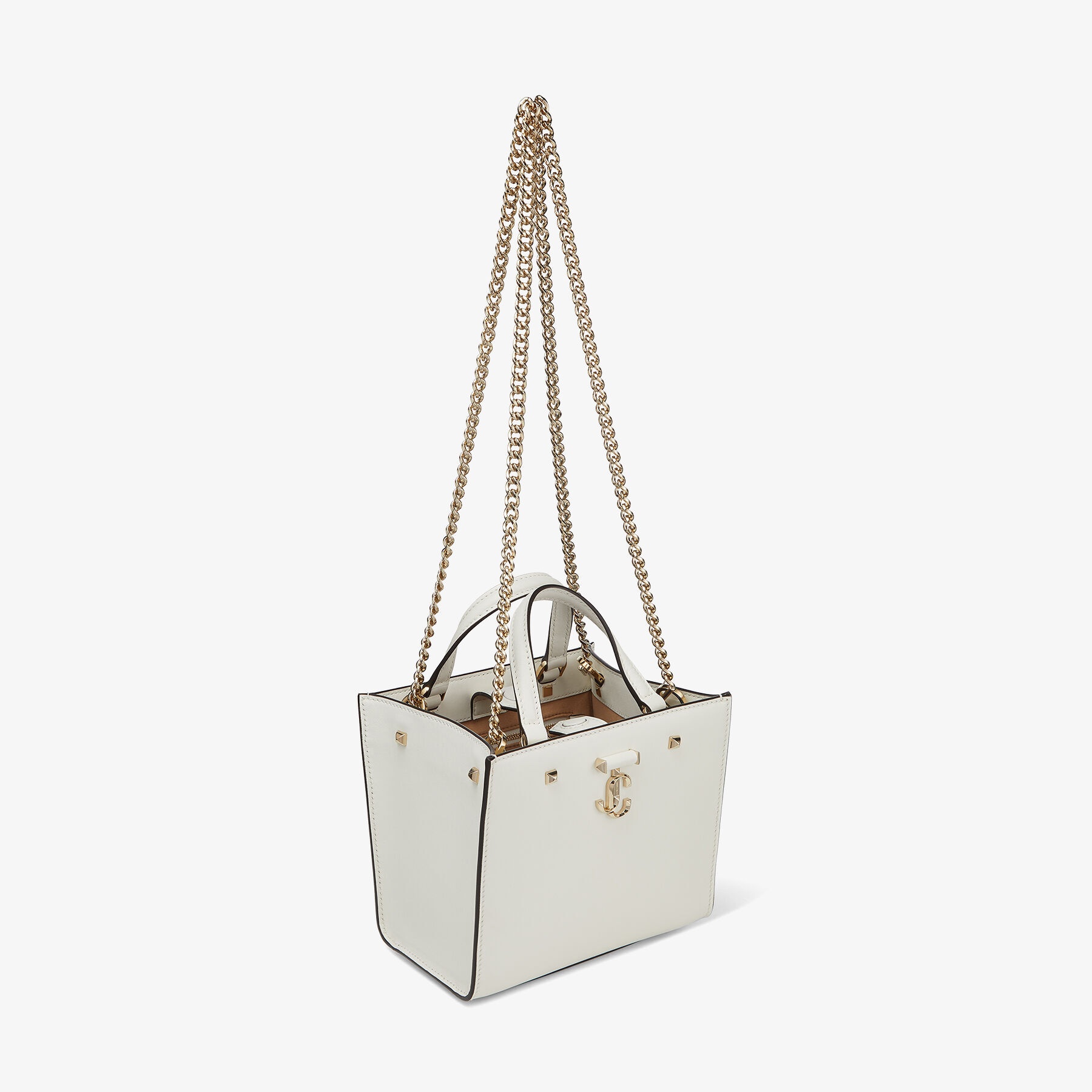 Varenne Tote Bag S
Latte Fine Shiny Calf Leather Tote Bag with Light Gold JC Emblem - 6