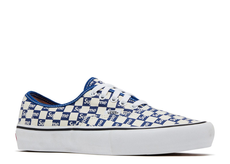 Vans SUPREME X AUTHENTIC PRO 'CHECKERED BLUE' outlook