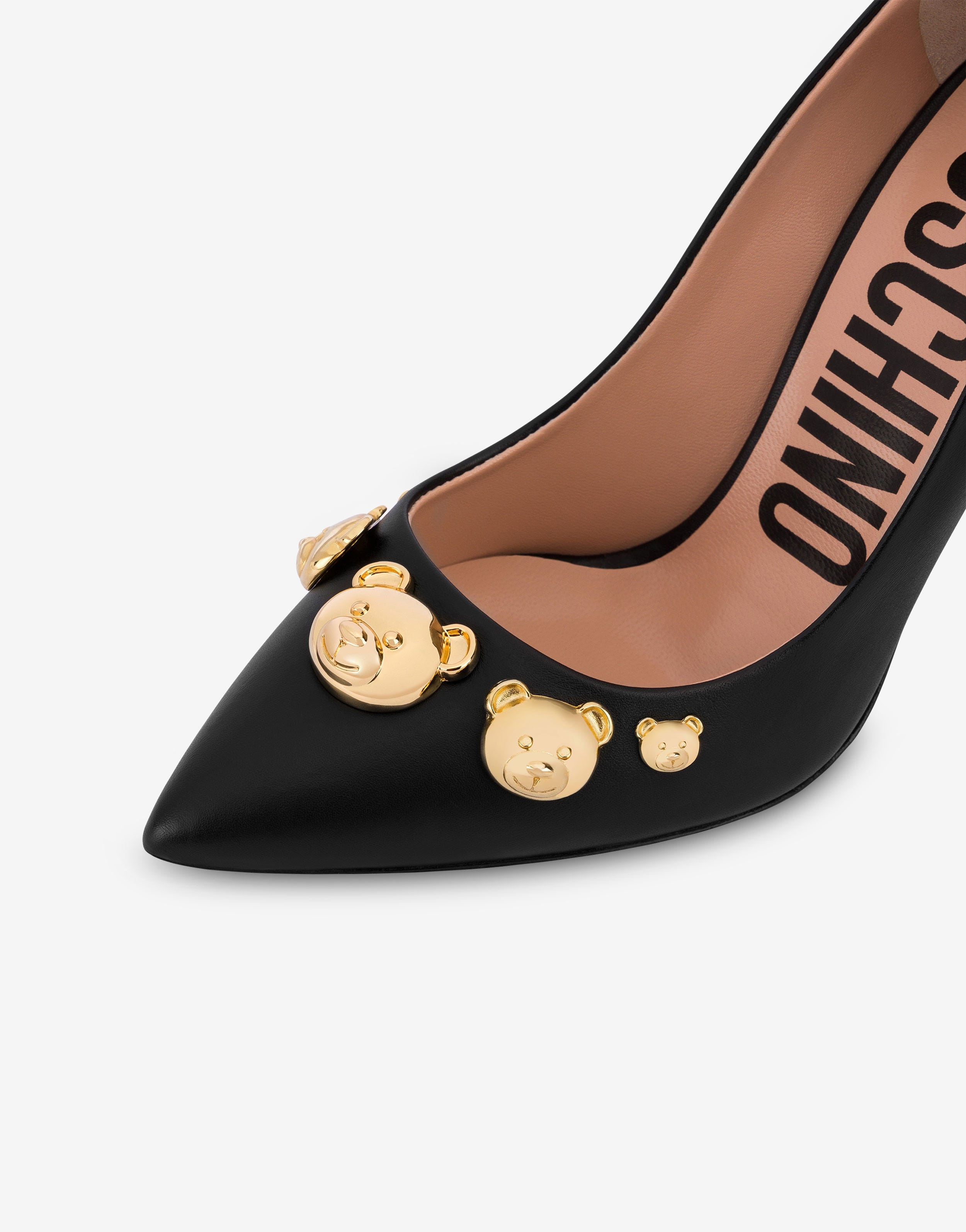 CALFSKIN TEDDY STUDS PUMPS - 4