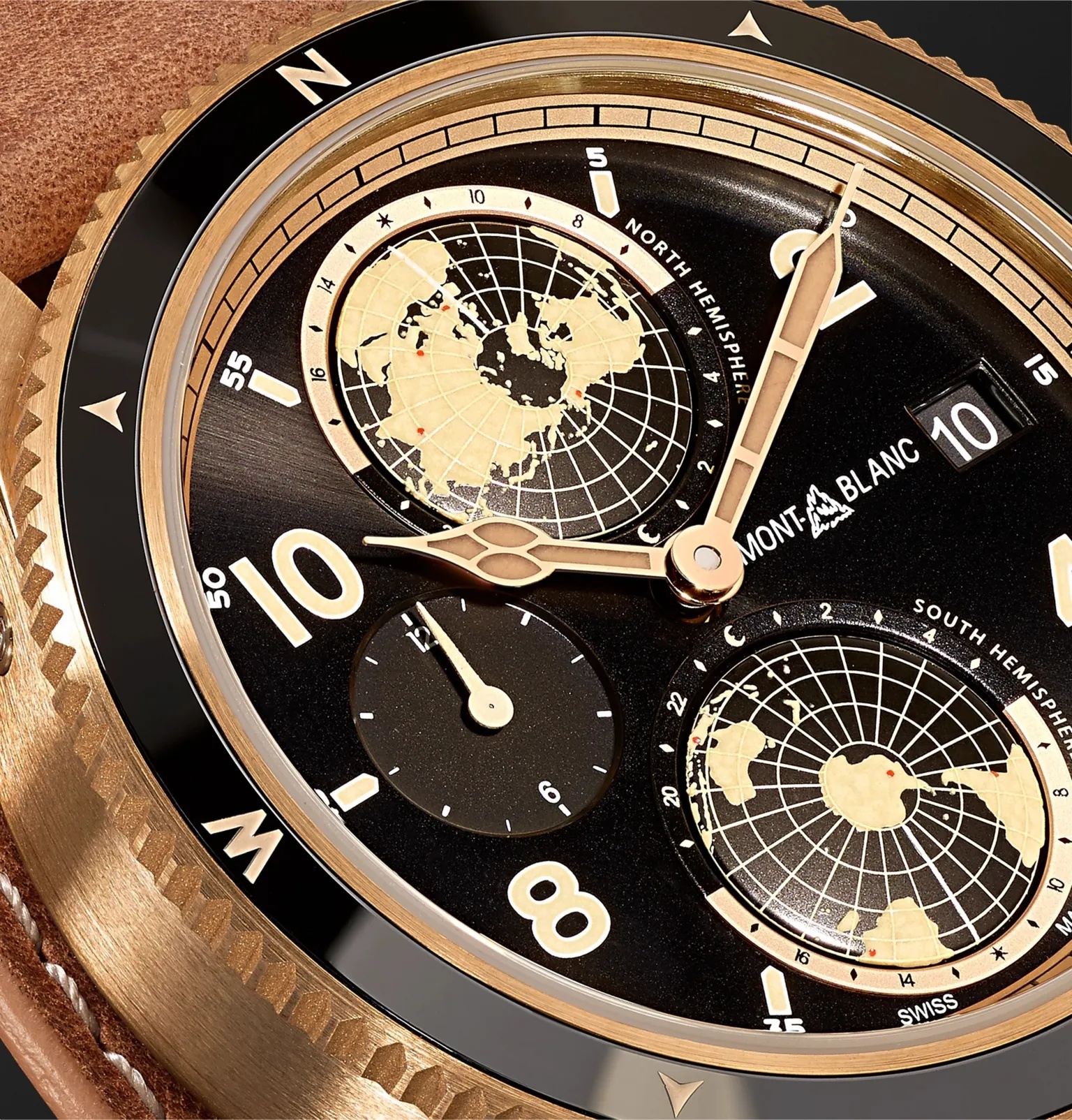 1858 Geosphere Limited Edition Automatic 42mm Bronze and Leather Watch, Ref. No. 117840 - 6