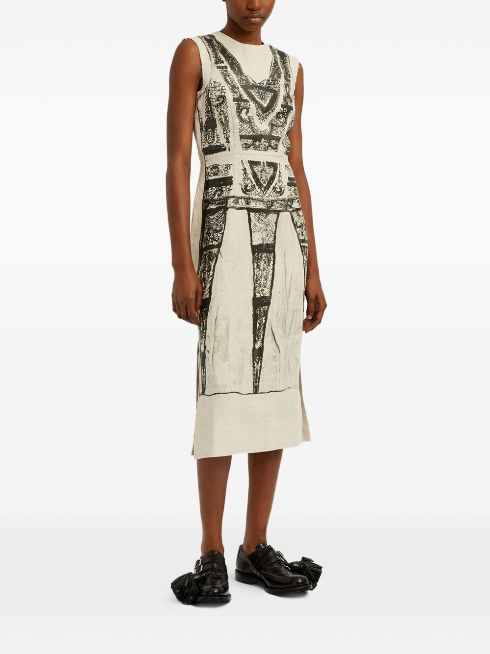 graphic print dress - 3