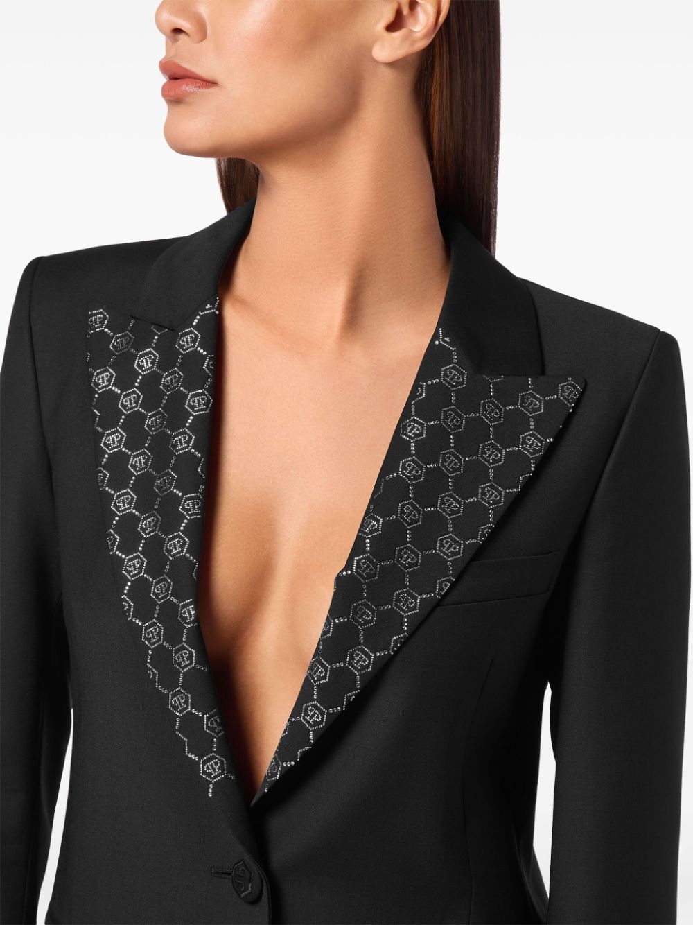 monogram blazer - 5