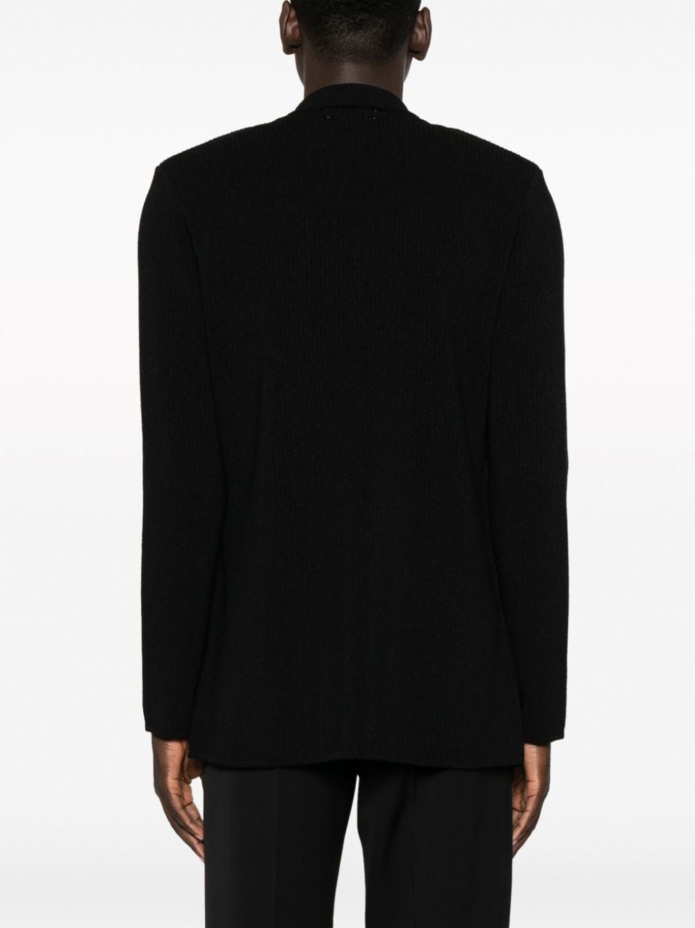 knitted double-breasted blazer - 4