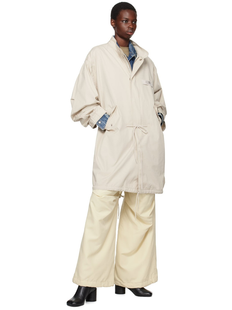 MM6 Maison Margiela Off-White Wide-Leg Trousers outlook