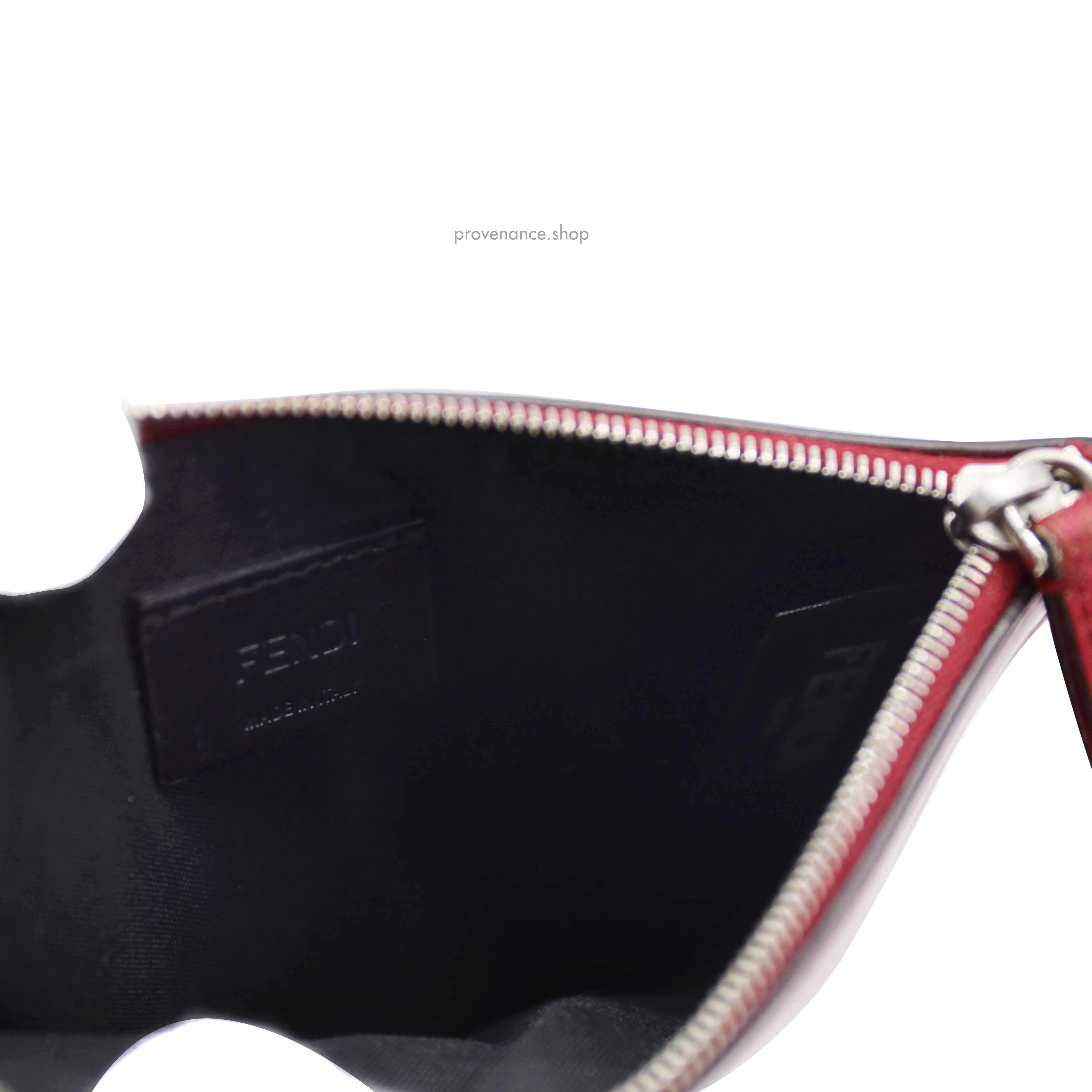 Fendi "YES" Zipped Pouch - Red Leather - 4